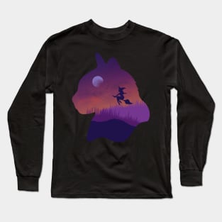A witch and her cat Long Sleeve T-Shirt